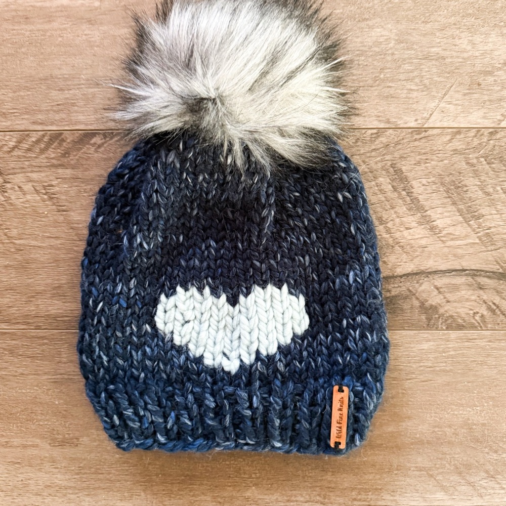 Women’s Handmade Knit Heart Beanie | NWT